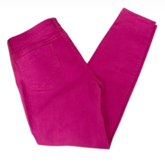 Kardashian Kollection Zip Fly Magenta Denim Stretch Pants - Size 14 - Picture 4 of 9